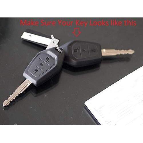 Shopoflux Silicone Car Key Cover Compatible With Mahindra Tuv 300 Remote Key (Pack Of 2),Black