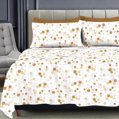 Plumora 100% Cotton Bed Sheet For King Size Bed, 1 King Size Bed Sheet Cotton (108 X 108 Inches) With 2 Pillow Covers, Premium 300 Tc Bedsheet For Double Bed King Size (Crimson Passion, Super King)