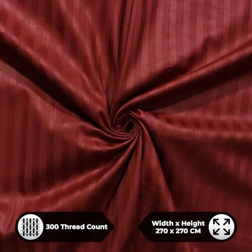 Story@Home Bedsheet For King Size Bed | Cotton Bedsheet | Satin | King Size Bed Sheet Cotton With 2 King Size Pillow Covers(270 X 270Cm, Cherry Red) King Bedsheet | Perfect For Home Decor | 300Tc