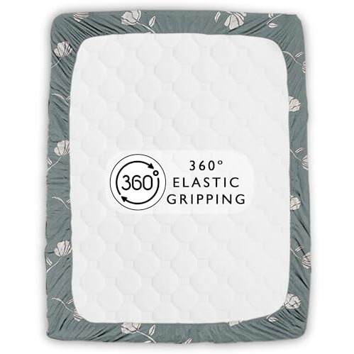 Story@Home | Bedsheet | Fitted Bedsheet For Double Bed,186 Tc, Grey, Floral, 100% Cotton Elastic Fitted Bedsheets King Size (198 X 182Cm) & 2 Pillow Covers (46 X 69Cm). Perfect For Festive Gifting