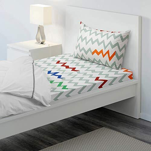 Ikea Tssp Flat Sheet And Pillowcase, Light Green/Multicolour150X250/50X80 Cm