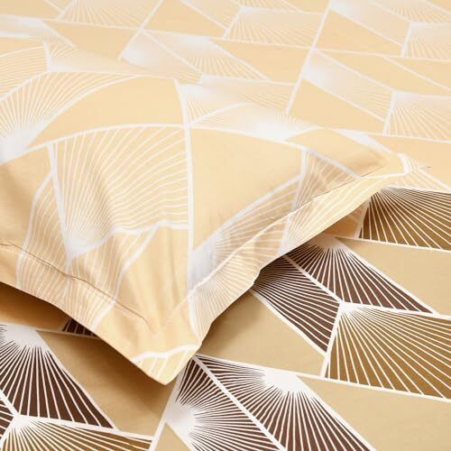 Haus & Kinder Double Flat Bedsheet With 2 Pillow Covers, Queen Size Double Bed Sheet, 100% Cotton, 144 Tc, Sleek Strokes