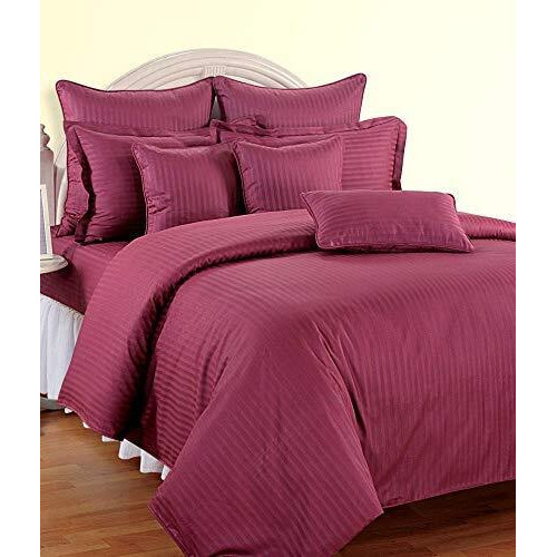 Manavrachit Satin Stripe Pure Cotton 210 Tc Bedsheet (100 X 108 Inches) With 2 Pillow Covers Double Bed Size For Bedroom, Hotels, Home & Living Room(Wine)