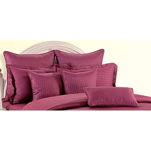 Manavrachit Satin Stripe Pure Cotton 210 Tc Bedsheet (100 X 108 Inches) With 2 Pillow Covers Double Bed Size For Bedroom, Hotels, Home & Living Room(Wine)