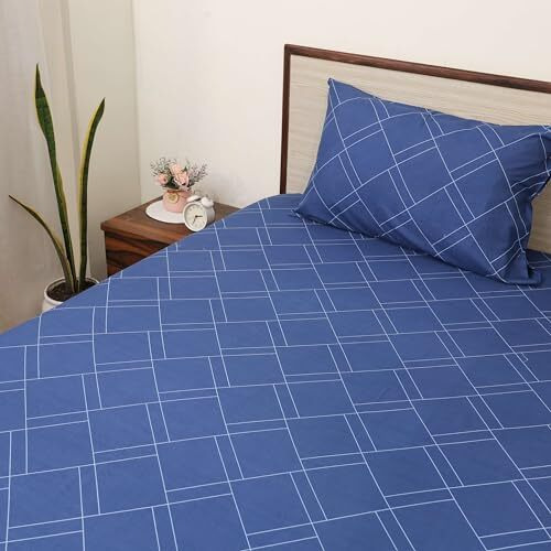 Bhoomi Impex Bedsheet For Size Queen Bed With 2 Pillow Covers 144 Tc Microfiber For Summer Breathable | Soft | Wrinklefree | Soft Touch & Skin Friendly (90 X 100 Inches, Geometric Chic)