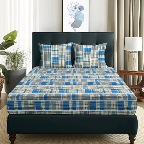 Story@Home Bedsheet For Double Bed | 180 Tc | Grey | Abstract | 1 Piece Microfiber Bedsheet For Double Bed With 2 Pillow Covers (225 X 250 Cm) Perfect For Home Decor & Gifting | Microfiber Bedsheet