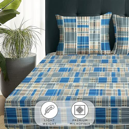 Story@Home Bedsheet For Double Bed | 180 Tc | Grey | Abstract | 1 Piece Microfiber Bedsheet For Double Bed With 2 Pillow Covers (225 X 250 Cm) Perfect For Home Decor & Gifting | Microfiber Bedsheet