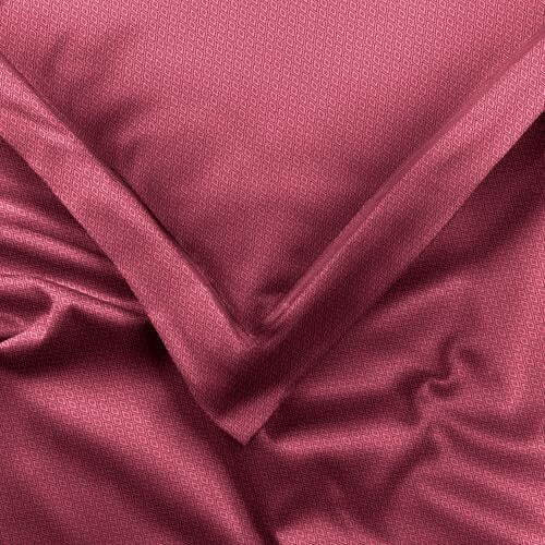 Sassoon Artemis Italian Jacquard Weave Sateen Cotton Bedsheet  400 Tc, Cotton, Icey Design, King Size (108 X 108 Inches), Color Rosewood, Soft, Breathable,  1 Bedsheet + 2 Pillow Covers