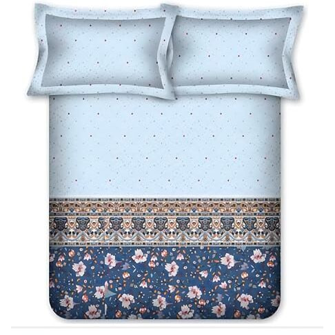 Bombay Dyeing Thyme 200Tc 100% Cotton One King Size 274X274Cm / 108X108 Inches Bedsheet With 2 Pillow Covers Size 46X69 Cm (7606)