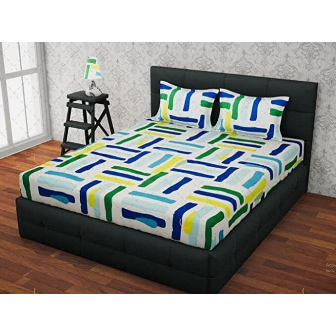 Cozy Furnish Super Soft Brushed Microfiber Cotton Double Bedsheet With 2 Pillow Covers,90X100(Inches) Bedsheet With 17X27(Inches) Pillow Covers,Bedsheet With Pillow Covers