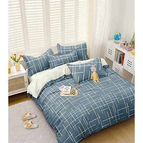 Umi. Super Soft Brushed Microfiber Cotton Single Bedsheet With Pillow Cover,Bedsheet 60X90(Inches) Pillow Cover 17X27(Inches) Bedsheet For Single Bed,144 Tc,Blue