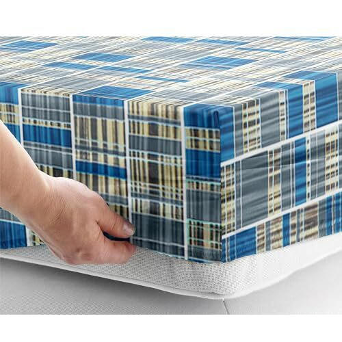 Story@Home Bedsheet For Double Bed | Microfiber | Abstract | Elastic Fitted Bedsheets King Size With 2 Pillow Covers (182X198 Cm, Blue), Double Bed Sheet | Bedsheet King Size Bed | Perfect For Gifting