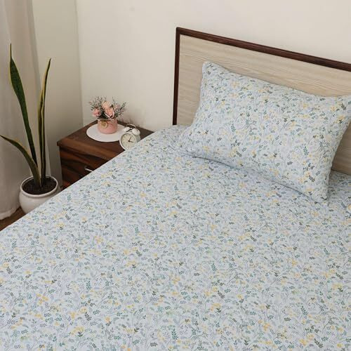 Bedsheet For Double Bed Include Pillow Covers | Colorful Floral Paradise Double Bed Sheet Soft Breathable Cute Aesthetic - Garden Bloom
