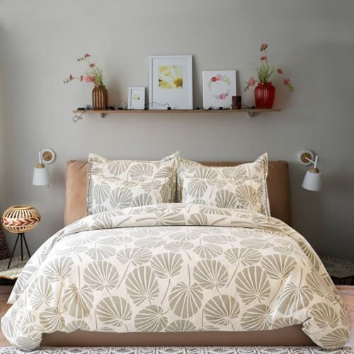 Eleganta Cotton Feel Elastic Fitted Bedsheets Queen Bed With 2 Pillow Covers |350 Threadcount| Queen Size Double Bed Bedsheet Fits Upto 8 Inches Mattress Height,(Size-60X78 Inches),(Creamy Dandelion)