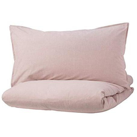Ikea Bergpalm Duvet Cover And Pillowcases Pink Stripe 604.232.14 Size Twin