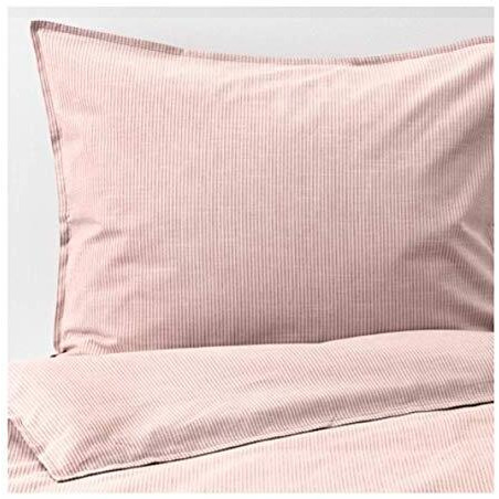 Ikea Bergpalm Duvet Cover And Pillowcases Pink Stripe 604.232.14 Size Twin