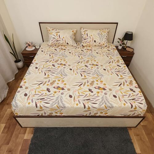 Bhoomi Impex Bedsheet For Double Size Bed Floral Printed Design Include Pillow Covers Wrinkle Free Hypo-Allergenic Bedsheets (Floral Harmony)