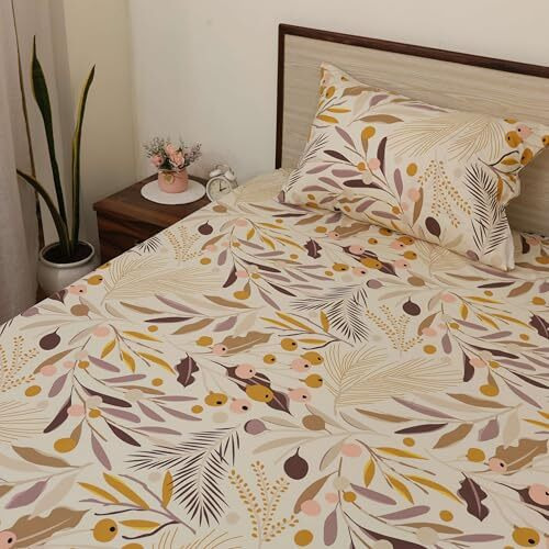 Bhoomi Impex Bedsheet For Double Size Bed Floral Printed Design Include Pillow Covers Wrinkle Free Hypo-Allergenic Bedsheets (Floral Harmony)