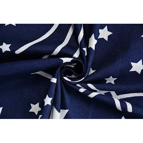 Engunias 220Tc King Collection 3D Polycotton Bedsheet For Double Bed Size (90 X 90) Bedsheet With 2 Pillow Covers Dark Blue Star-Pattern