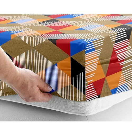 Story@Home Bedsheet Queen Size Bed | Microfiber | Abstract | Fitted Queen Size Bedsheet With 2 King Size Pillow Covers (182 X 152Cm, Multicolor) Fitted Bedsheets | Perfect For Home Decor