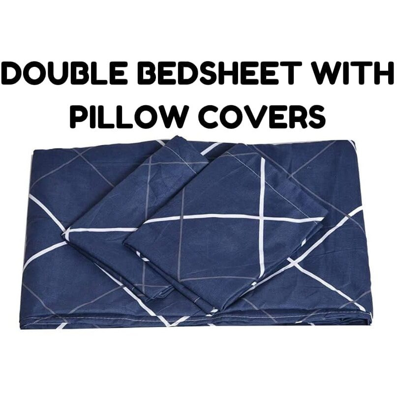 Rrc Microfiber Cotton Ac Comforter Bedding Set King Size Double Bed With 1 Flat Bedsheet 90X100(Inches) And 2 Pillow Covers And 1 Double Comforter 90X100(Inches) 4 Pc Bedding Set