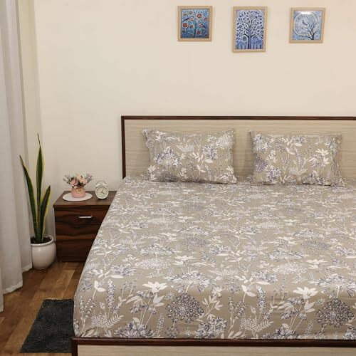 Bhoomi Impex Printed Bedsheet For Size Queen Bed With 2 Pillow Covers Microfiber For Summer Breathable | Soft | Wrinklefree | Soft Touch & Skin Friendly (90 X 100 Inches,Floral Fantasy)