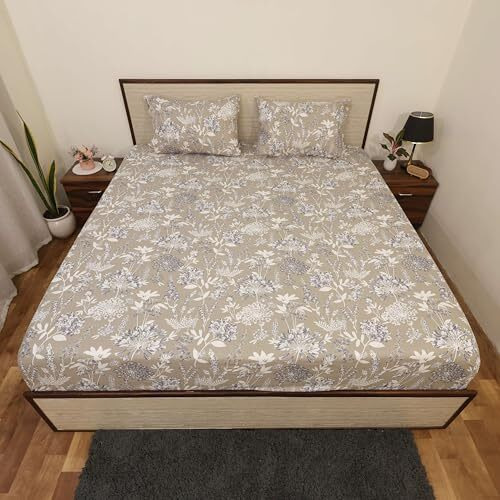 Bhoomi Impex Printed Bedsheet For Size Queen Bed With 2 Pillow Covers Microfiber For Summer Breathable | Soft | Wrinklefree | Soft Touch & Skin Friendly (90 X 100 Inches,Floral Fantasy)