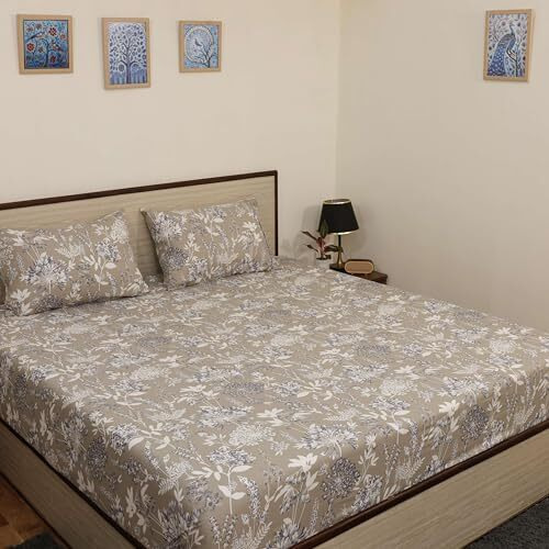 Bhoomi Impex Printed Bedsheet For Size Queen Bed With 2 Pillow Covers Microfiber For Summer Breathable | Soft | Wrinklefree | Soft Touch & Skin Friendly (90 X 100 Inches,Floral Fantasy)
