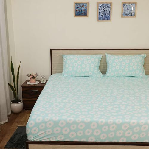 Bhoomi Impex Bedsheet For Double Bed, Soft Microfiber Double Size Bedsheets 90X100 In Incllude Pillow Covers For Luxurious Softness And Anti Fade Prints (Daisy Delight)