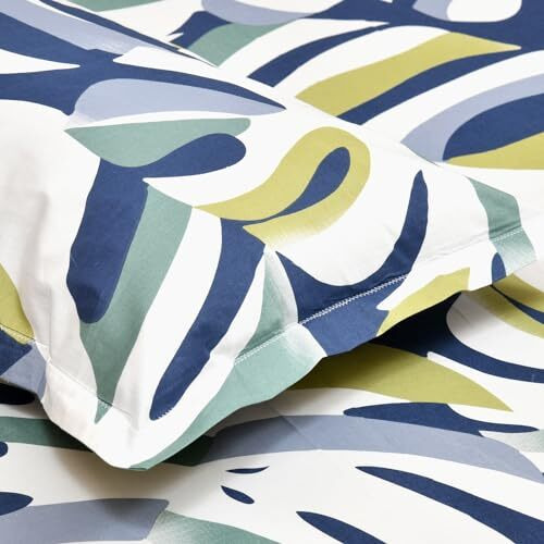 Haus & Kinder Double Flat Bedsheet With 2 Pillow Covers, Queen Size For Double Bed Sheet, 100% Cotton Flat Double Bedsheets, 144 Tc, Palm Paradise