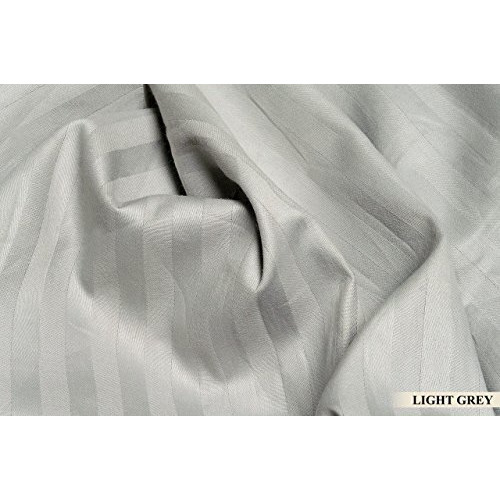 Trance Home Linen 100% Cotton 300 Tc Satin Stripe Single Flat Bedsheet With 1 Pillow Cover - Silver Grey