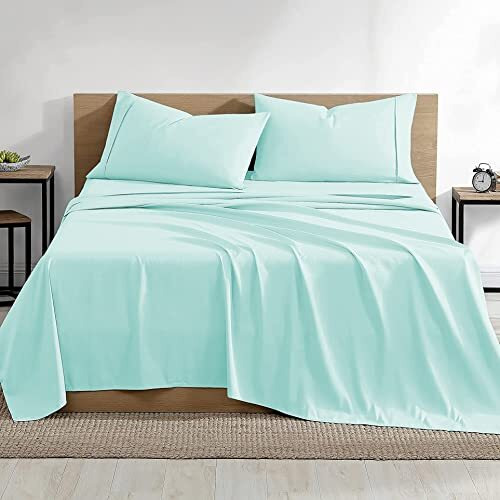 Yrm Bedding's 600-Tc Egyptian Cotton King Size Hotel Bedsheet With Pillow Covers (Aqua Blue)
