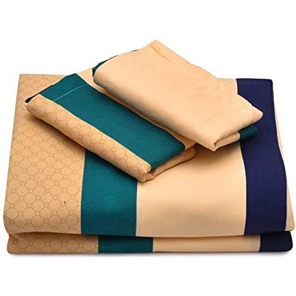 Amazon Brand - Umi Super Soft Brushed Microfiber Cotton 144 Tc Double Bedsheet With 2 Pillow Covers,Bedsheet 90X100(Inches) Pillow Cover 17X27(Cm),Multicolour