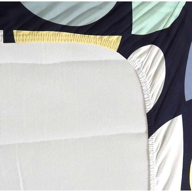 Tarain Collection 210 Tc Pure Cotton Fitted Elastic Double Bedsheet With 2 Pillow Covers 18 Inch X 28 Inch (Bluess) 72 Inch X 78 Inch + 10 Inch ((Black & Grey))