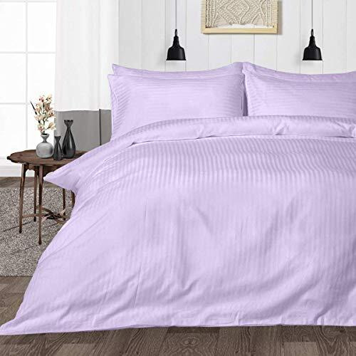 Sofrito Microfiber Striped Bedsheet Small Single - (54X90 - Inches) With 1 Pillow Cover - Lavender - Pack Of 1