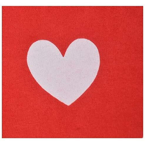 Newways 188Tc 3D Polycotton Heart Couple Celebration Double Bedsheets With 2 Free Matching Pillow Covers (228X228 Cm, Red)