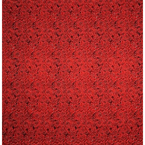 Engunias Present Lite Weight 154 Tc Polycotton Floral Double Bedsheet With 2 Matching Pillow Covers (Size 90 By 90 Inch, Red -Rose)