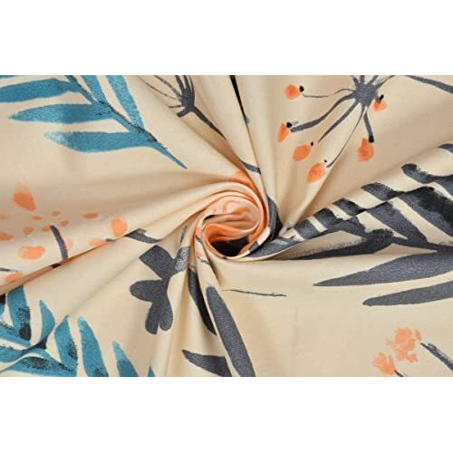 Ultica Fab Single Bed Bedsheets 100% Cotton 144 Tc Printed Bedsheets With 1 King Size Pillow Cover, (60X90 Inches, 5 X 7.5 Feet, Cream Color With Floral Pattern)