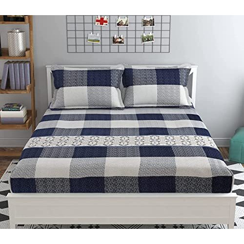 Rrc Super Soft Brushed Microfiber Cotton King Size Bedsheet With Pillow Covers, 108X108(Inches) King Size Bedsheet With Pillow Covers