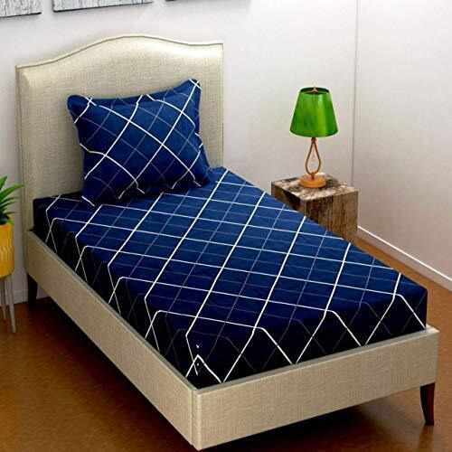 Engunias Prime Collection 220Tc 1 Single Bedsheet With 1 Free Pillow Covers Soft-Touch Glace Cotton Skin Friendly 230X230Cm Single Bedsheet For Single Bed