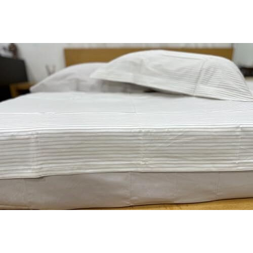 Organic Cotton Long Staple Silky Soft Single Pick Sateen Bed Sheet Set - Luxurious & Premium Hotel Quality - Gots Certified - Printed & Dyed Combination - Deep Pocket - Easy Care - Queen