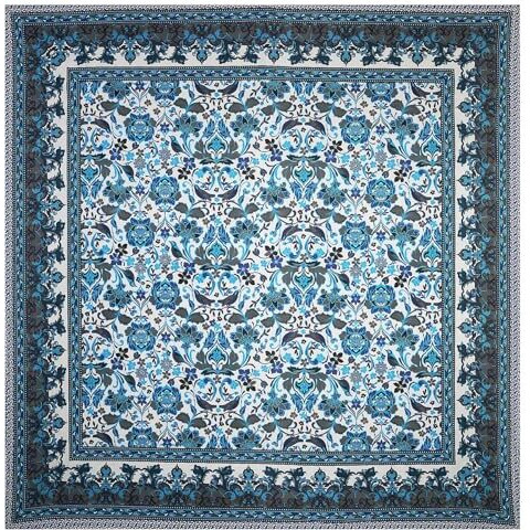 Tamasvini Cotton 144 Tc 1 Bedsheet With 2 Pillow Covers Sanganeri Jaipuri Print (Size 108 Inches X 108 Inches) Super King Size Bedsheet For Home And Living Room (Blue Bird)