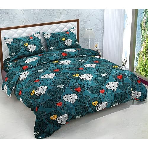 Engunias Prime Collection 240Tc 2 Double Bedsheet With 4 Matching Pillow Covers Soft-Touch Glace Cotton Skin Friendly 230X230Cm Combo Pack Of 2 Double Bedsheet Design Colour-