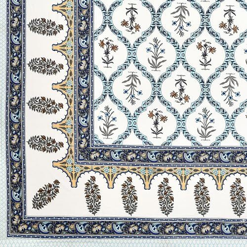 Elanorhomes Royal Heritage Jharokha Collection | Handcrafted Block Print | Premium 240 Tc Pure Cotton Jumbo King | Majestic 108X108 With 2 Pillow Covers