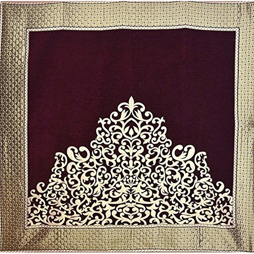 Fresh From Loom Chenille Velvet Floral 500 Tc Heavy Bedsheet For Double Bed King Size - 90 X 100 Inch Wine Color With 2 Pillow Covers