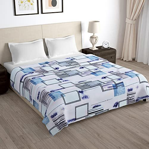 Story@Home Comforter Double Bed | Microfiber Blanket Double Bed |180Gsm,221 X 254Cm | Quilt | Blanket |Ivory, Geometric Pattern Dohar |Ac Comforter Double Bed |Perfect For Decorative & Festive Gifting