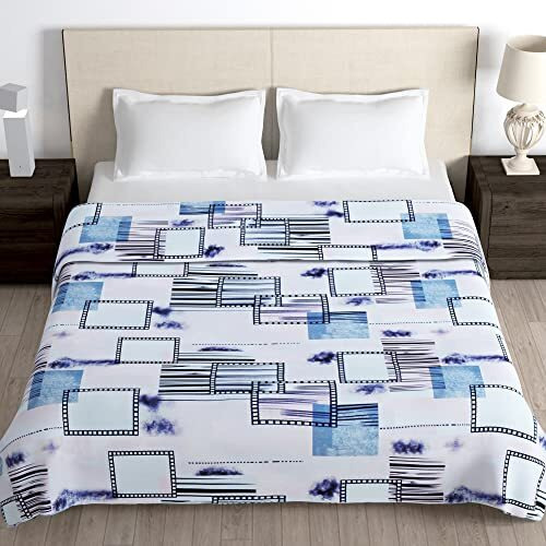 Story@Home Comforter Double Bed | Microfiber Blanket Double Bed |180Gsm,221 X 254Cm | Quilt | Blanket |Ivory, Geometric Pattern Dohar |Ac Comforter Double Bed |Perfect For Decorative & Festive Gifting