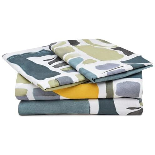 Amazon Brand - Umi Brushed Microfiber Cotton Double Bedsheet With 2 Pillow Covers,Bedsheet 90X100(Inches) Pillow Cover 17X27(Cm, 144 Tc, Multi)