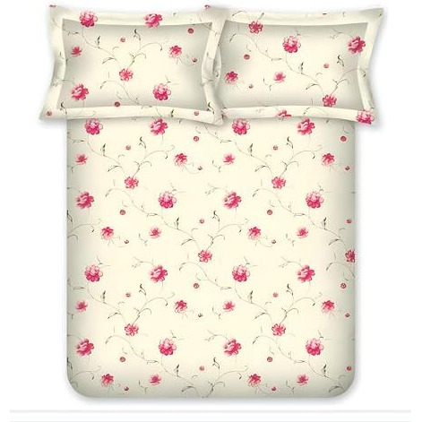 Bombay Dyeing 104Tc 100% Cotton One Double Size 224X254Cm / 88 X 100 Inches Bedsheet With 2 Pillow Covers Size 46X69 Cm (7555 Crm Pink, Double)