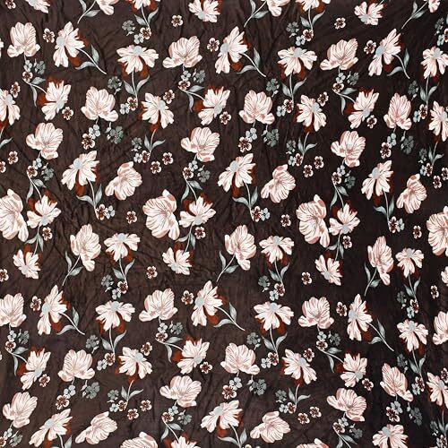 Real Dream Presents Luxurious Bedsheets For Winter King Size Fitted Flannel/Warm Double Bedsheet Fully Elasticized With 2 Pillow Covers 72 X 78 X 8 Inches (Flower Coffee, 72 X 78 X 8 Inches King)